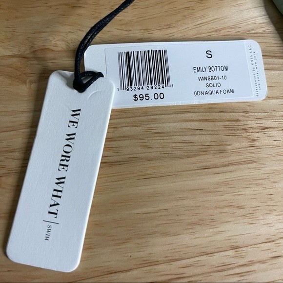 NWT We Wore What Emily Bikini Bottoms Aqua Foam Size S - Picture 8 of 8